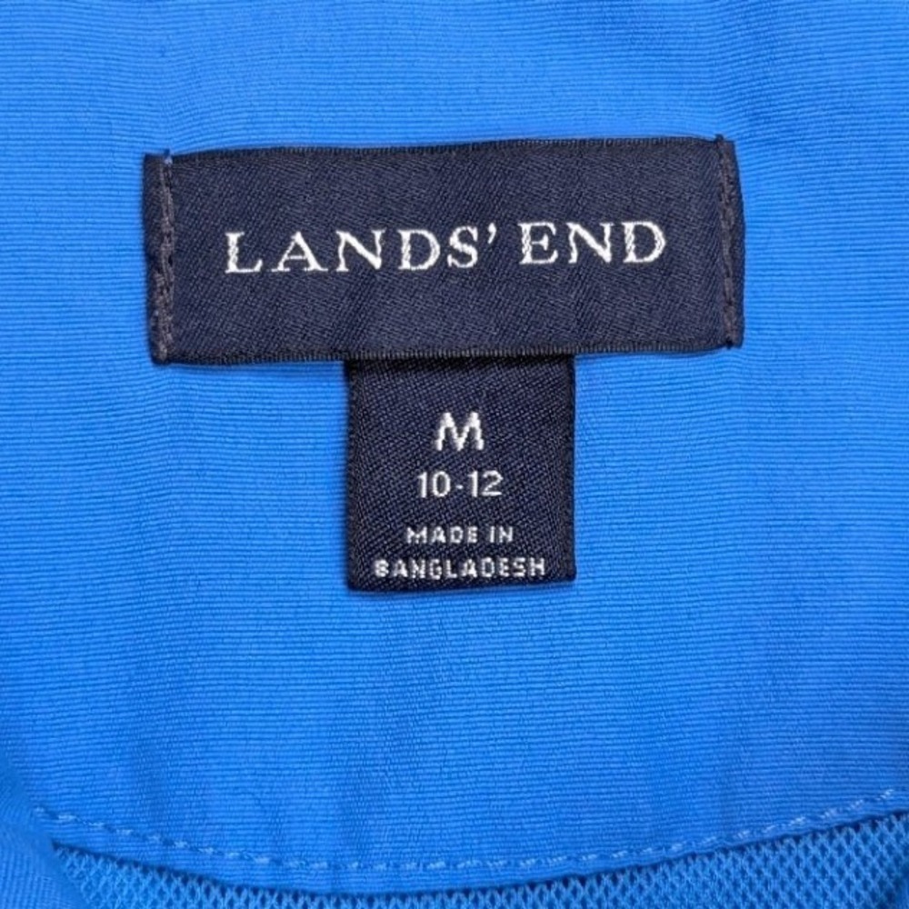 Lands End Blue Lightweight Utility Jacket Women's Medium Zip Snap Front Pockets - Picture 3 of 9